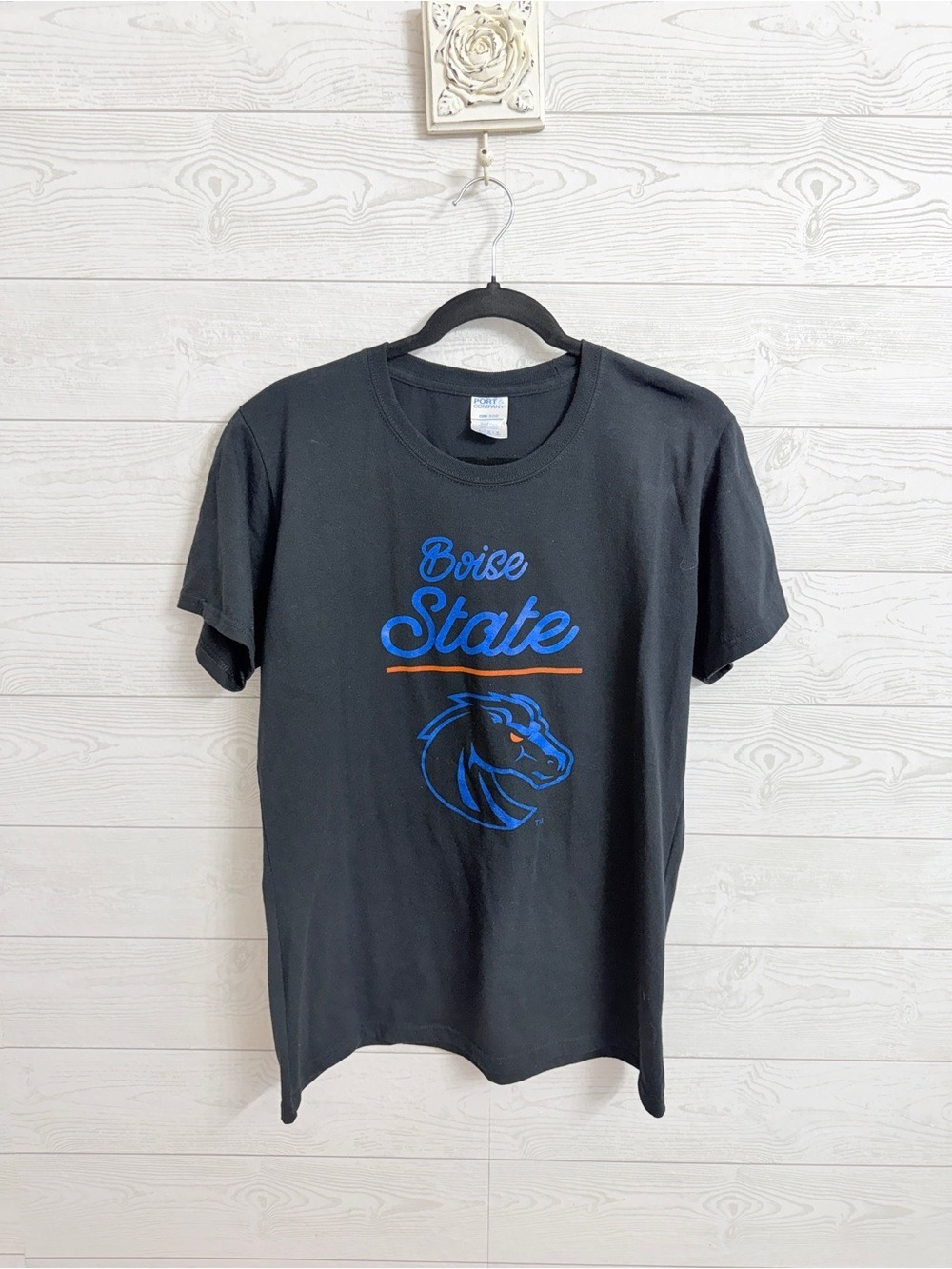 Port Authority Women’s Boise State Black Graphic Tee - Broncos Logo. Size L